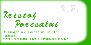 kristof porcsalmi business card