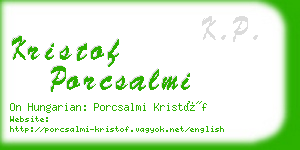 kristof porcsalmi business card